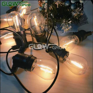 Luz de Cordão LED ao Ar Livre 5V com Luz Quente Branca IP65 e Lâmpada Vintage Edison Desmontável e Resistente a Quebras para Decoração de Festa, Jardim e Casa