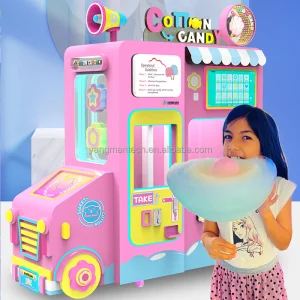 OEM ODM Intelligent Cotton Candy Machine Maker Commercial Fully Automatic Candy Floss Machine with Credit Card Payment System