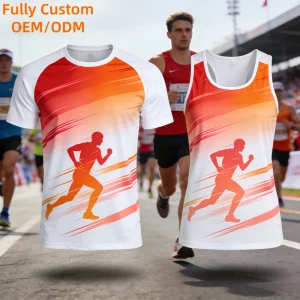 Custom Knitted Print Sports Tshirt Active Wear Marathon Running Exercise Training Fast Dry Breathable Short Sleeve Unisex Tee