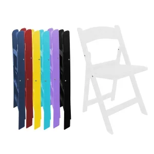 Folding Resin Plastic Chair in Custom Colors: White, Black, Blue, Yellow