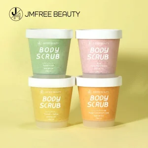 JMFREE Custom Private Label Natural Organic Vegan Turmeric Face Scrub Whitening Exfoliating Fruit Sugar Body Scrub