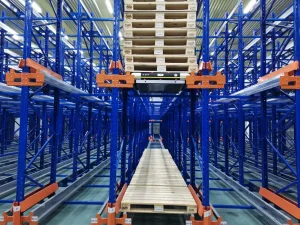 Estante de paletas móviles con radio para almacén