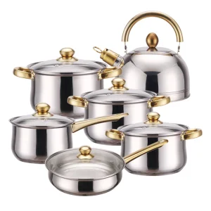 Stainless Steel 12-piece Pot Set Kitchen Cooking POTS and Pans Kitchen Cooking
