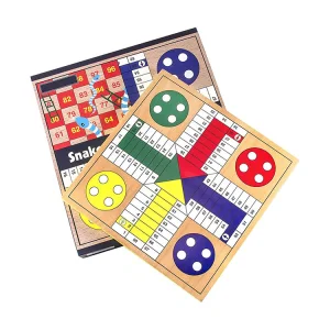 Wooden Ludo Snakes and Ladders Set