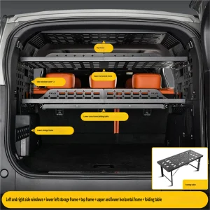 Jetour Zongheng G700 7-in-1 Rear Cargo Mod Kit | Trunk Expansion Organizer with Folding Table &amp; Storage Boxes