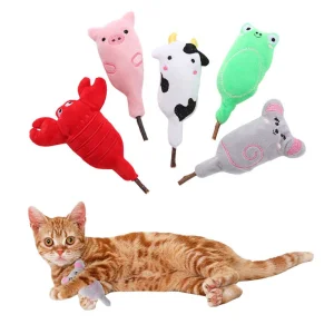 High Quality Pet Supply Wholesale Plush Stuffed Lollipop Animal Series Catnip Cat Toy