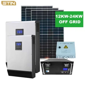 WiFi Monitoring Lithium Battery &amp; MPPT Controller 12kw 24kw Hybrid Solar Systems with Home Use Solar Energy System