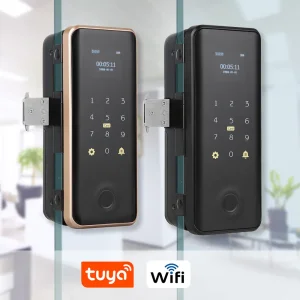 Sliding Fingerprint Glass Door Lock Tuya WiFi Card Password Keys Unlock