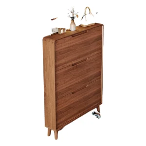 Modern Wooden Ultra-Thin Tipping Shoe Cabinet