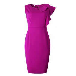 Vestido de fiesta sin mangas con volantes