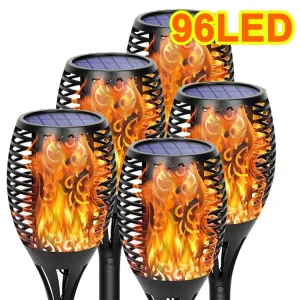 Bestsell Solar Torch Outdoor 43ft 96 LED Waterproof Landscape Garden Pathway Light With Vivid Dancing Flickering Flame