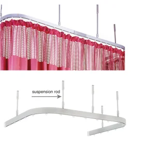 Custom Aluminum Hospital Curtain Rail Profile Ceiling Mount Bendable Track