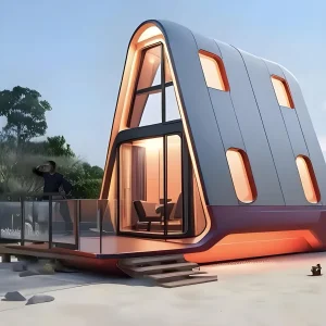 Contemporary Modern Modular Living Container Smart Triangular Capsule Room Prefab Space House Waterproof Steel Bathroom