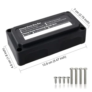 Bloco de Distribuição de Energia Pesado com 3/8in M10*4 Terminais 48V 300A Bloco de Junção de Bateria para Carro RV