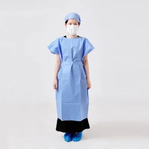 Disposable Sleeveless Patient Gown Chemotherapy Gown Medical Exam Gown SMS Non Woven Hospital Disposable Uniform