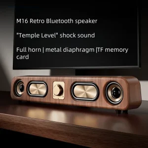 Wholesale Hewitt M16 Bluetooth Retro Wood Grain Stereo Speaker Factory, Factories