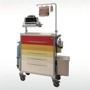 ABS Medium Capacity Hospital Medication Trolley Medical Drug Carts