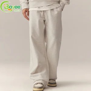 Wholesale 400gsm Heavyweight 100% Cotton Jogging Homme Coton Casual French Terry Wide Leg Sweatpants Straight Baggy Sweatpants