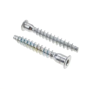 Hex Socket Flat Head Confirmat Screws for Furniture Fastener 5 mm Metal Zinc Finish