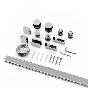 Stainless Steel 304 Shower Sliding Door System Accessories Hardware Set For Frameless Bathroom Glass Door