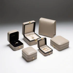 Luxury Eco-Friendly Leather Jewellery Box Custom Logo Rectangle Display Case Bracelet Necklace Ring Storage Gift Packaging Feist