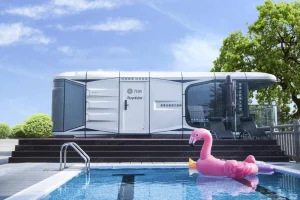 Sueño M30 Habitación de cápsula de lujo llave en mano con control de voz inteligente completo, perfecta para alojamientos, hoteles y resorts, instalación rápida y check-in inmediato