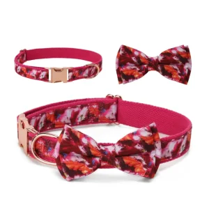 Luxury Rose Gold Metal Buckle Personalized Sweet Fashion Bowknot Accessories Pets Dog Collar