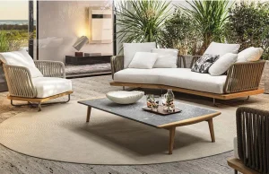 Zhida New Arrival Hotel Project Patio Outdoor Furniture Home Garden Deck Rattan Modern Leisure Sectional Outdoor Sofa