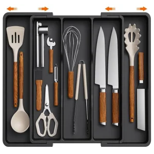 Expandable Plastic Utensil Tray Storage