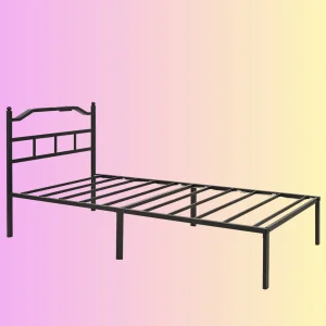Cama de Ferro Moderna para Adulto com Estrutura de Aço Inoxidável e Resistente Hotel King Queen