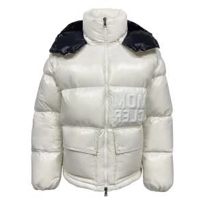 High-Quality White Embroidered Puffer Jacket PJK-06 Wholesales