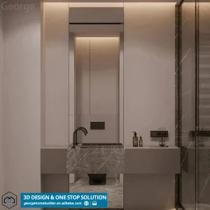 Solid Wood Bathroom Cabinet