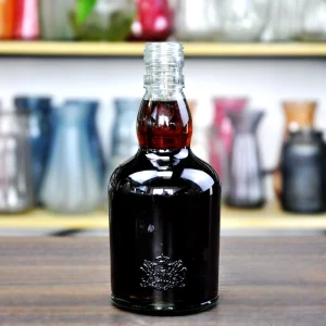 350ml Round Spirit Liquor Embossed Clear Glass Bottle