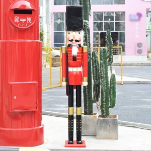 Handmade Wooden 150cm Life-Size Soldier Nutcracker Classic Eco-Friendly Outdoor Christmas Decoration Figurine Toy