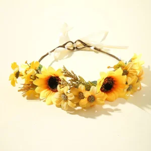 Summer Hawaii Bohemian Flower Artificial Floral Hairband Sunflower