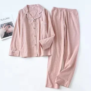Conjunto de pijamas de algodón orgánico para mujer, conjunto de ropa de dormir casual de manga corta