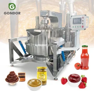 Industrial Small Batch Food Jacket Steam Induction Syrup Nougat Cooking Kettle Mixer Machine for Sale