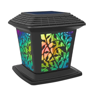 Luz de tapa de poste solar para jardín, luz exterior para cerca