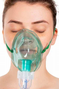Mascarilla de oxígeno desechable de PVC con tubo tipo EOS esterilizada y desinfectante