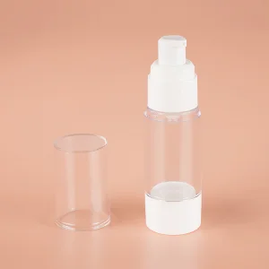 15ml 30ml 50ml Reusable Clear Pump Sprayer Circle Bottle Empty Round Plastic Acrylic Perfume Airless Lotion Vacuum Bottle for Cosmetic