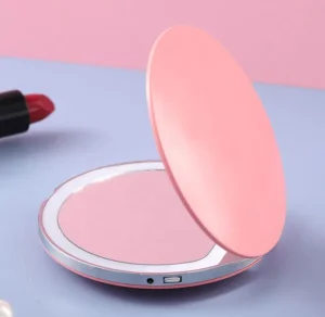 80mm Plastic LED Make up Mirror Personalized 2X Magnify Fill Light