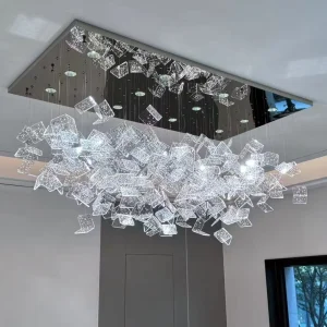 Creative Acrylic Chandeliers with Warm White Light Personalized Art Decor for Hotels Clubs Villas Lounges Banquet Halls Bars