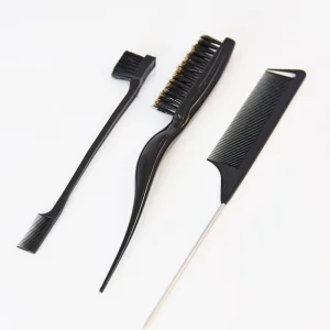 Highlight Dyeing Brush Comb Combination Three-Piece Haircut, Pointed Tail Double-Headed Eyebrow Brush, Fluffy Hair Styling Haird