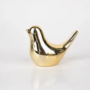 Golden Ceramic Bird Ornament