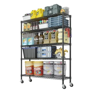 Practical Shelf 5 Tiers Heavy Duty Cable Reel Paint Bucket Storage Rack for Warehouse Garage or Workshop