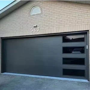 Customized Modern Finished Automatic Electric Garage Door Overhead Sliding Open Style with Steel Elements