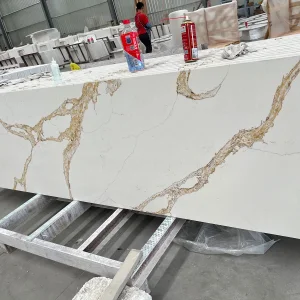 Hot Sale Factory Price Calacatta Gold Quartz Stone Countertops Slabs