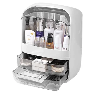 Countertop Cosmetic Skincare Display Cases Maquillaje Organizador de almacenamiento con tapa