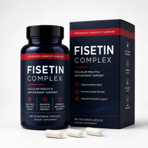 Private Label Fisetin Complex 500mg with Quercetin &amp; Resveratrol for Cellular Health Support OEM 60ct Supplement Bulk