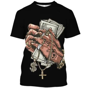 Summer Men's T Shirt 3D Printed Sublimation T-shirt Graphic Money Shirts for Men Street Shirt Clothing Camiseta Man Clothes